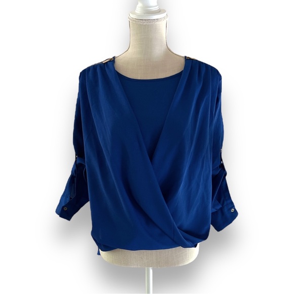Calvin Klein Tops - Calvin Klein Blue Scoop Blouse Size XS